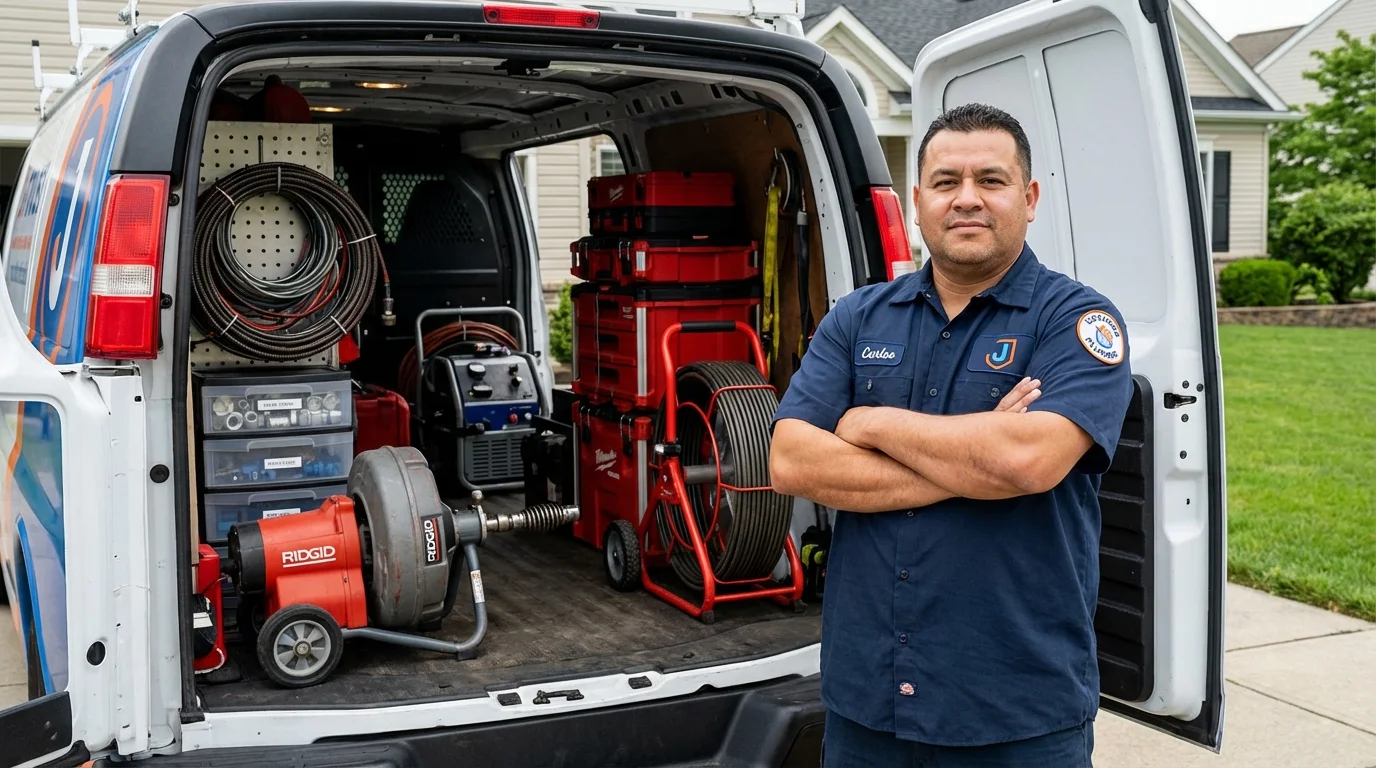 Professional drain cleaning equipment and Johns Plumbing LLC plumber in Moroni