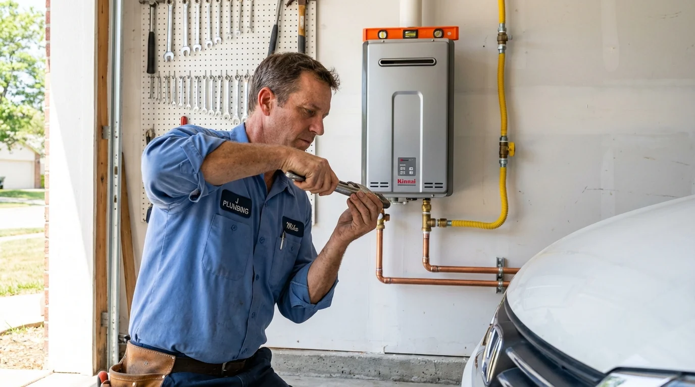 Tankless water heater installation by a Johns Plumbing LLC plumber in Moroni